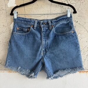 Vtg 90s Levis 517 Jean Shorts High Waisted Cut Off Denim Cut Off 30 USA Made
